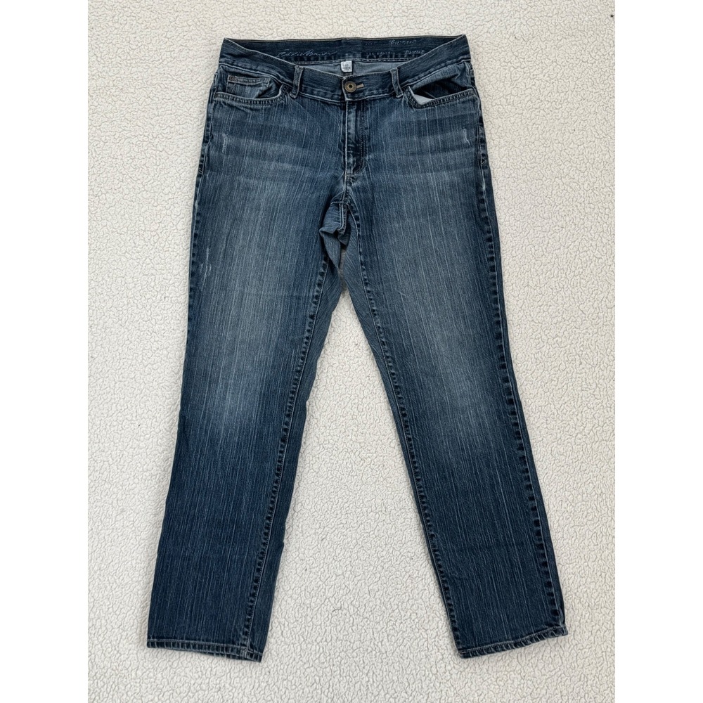 Eddie Bauer Boyfriend Relaxed Leg Jeans Women Size 10 Distressed Medium Wash